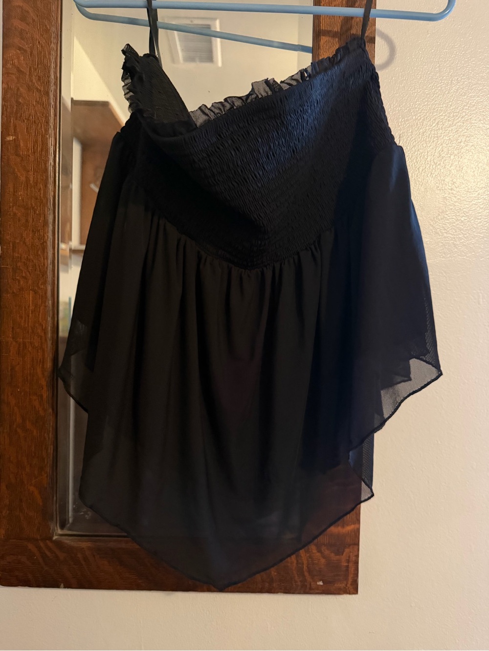 Torrid Black Chiffon Handkerchief Hem top